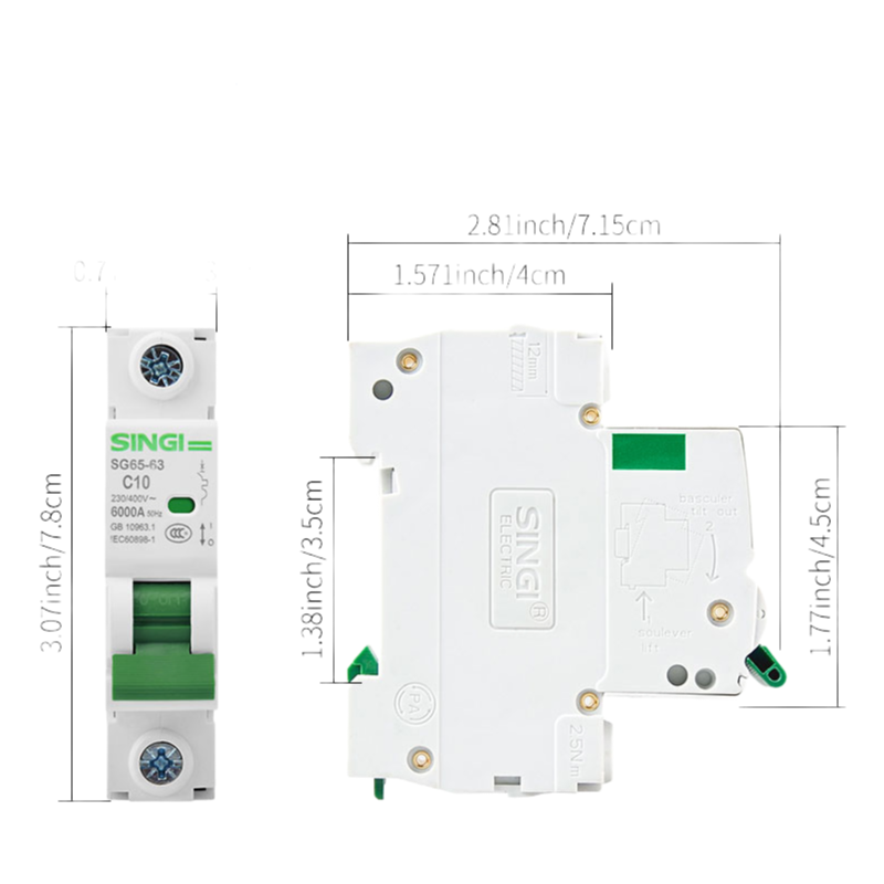 16A Low Voltage Miniature Circuit Breaker MCB - Air Switch Safety Protection for Electrical Systems