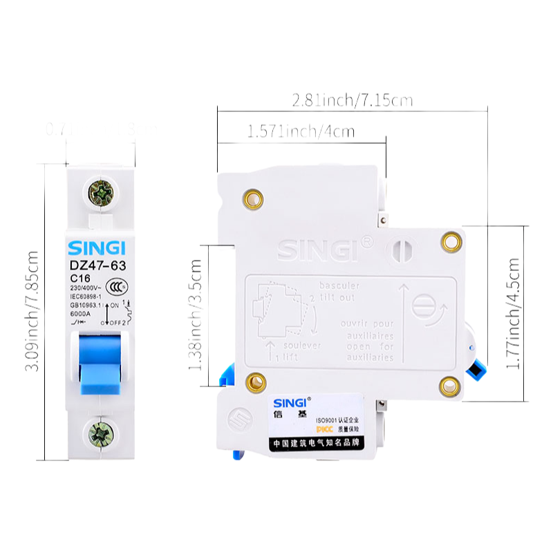 DZ47-63 4P Miniature Circuit Breaker MCB - High Breaking Capacity Low Voltage Protection