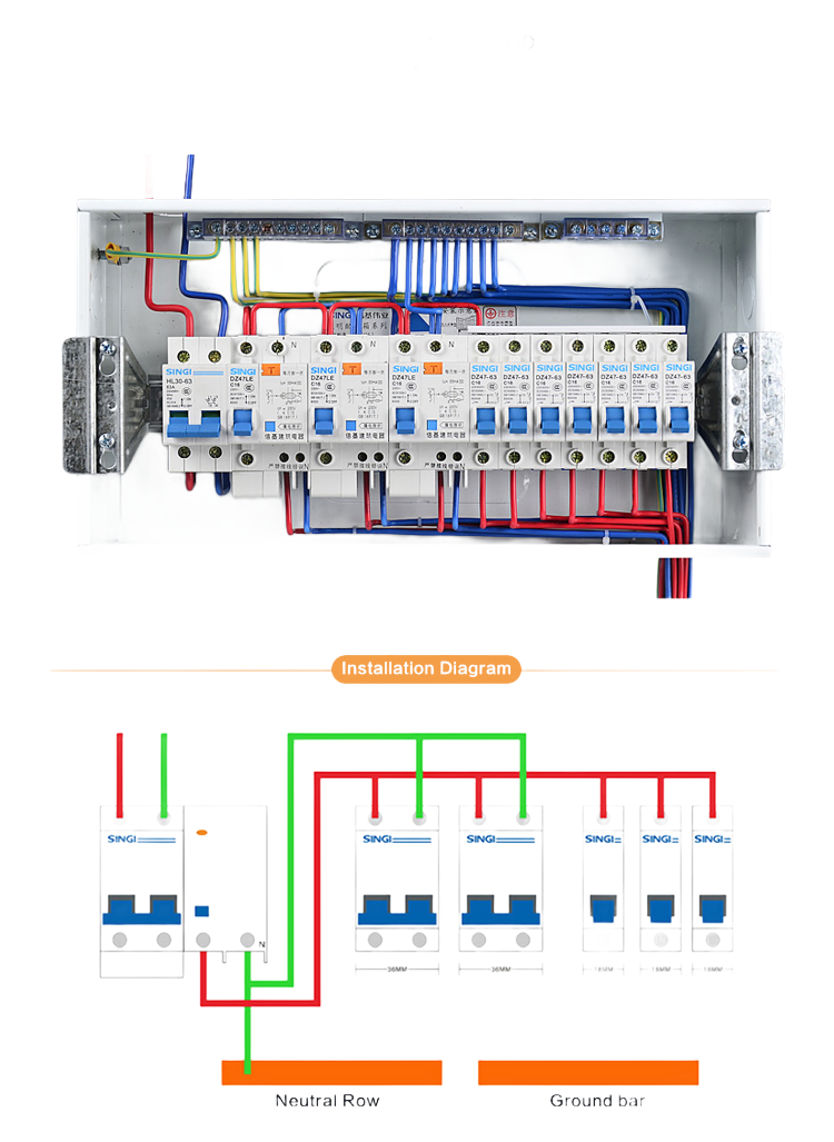 DZ47LE-63 6KA Miniature Circuit Breaker with CE Certification for Low Voltage Protection