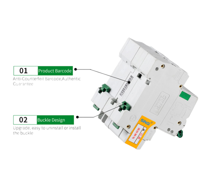 SG65LE-63 Mini RCBO Circuit Breaker with Overload Protection 50/60Hz 1-4 Poles