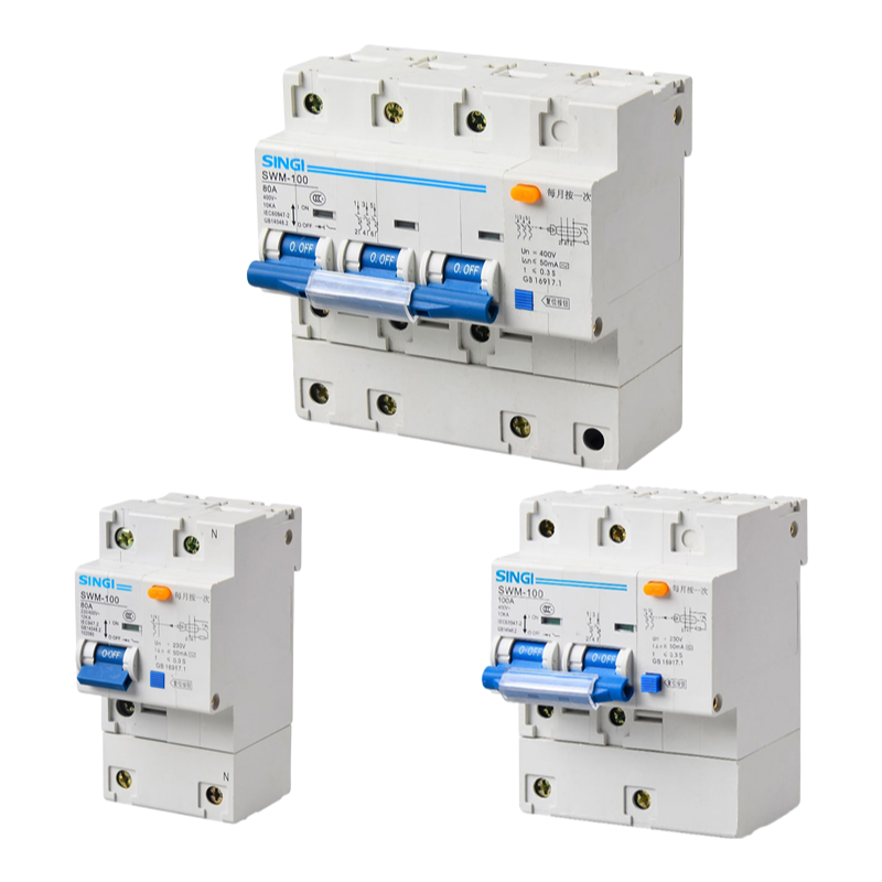 CB Approved Singi Miniature Circuit Breaker ELCB RCBO with Overload Protection 100A
