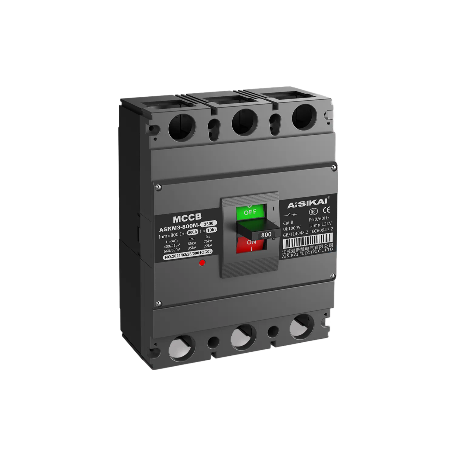 4 Pole 315A Thermomagnetic MCCB Circuit Breaker CE Certified for Industrial Power Protection