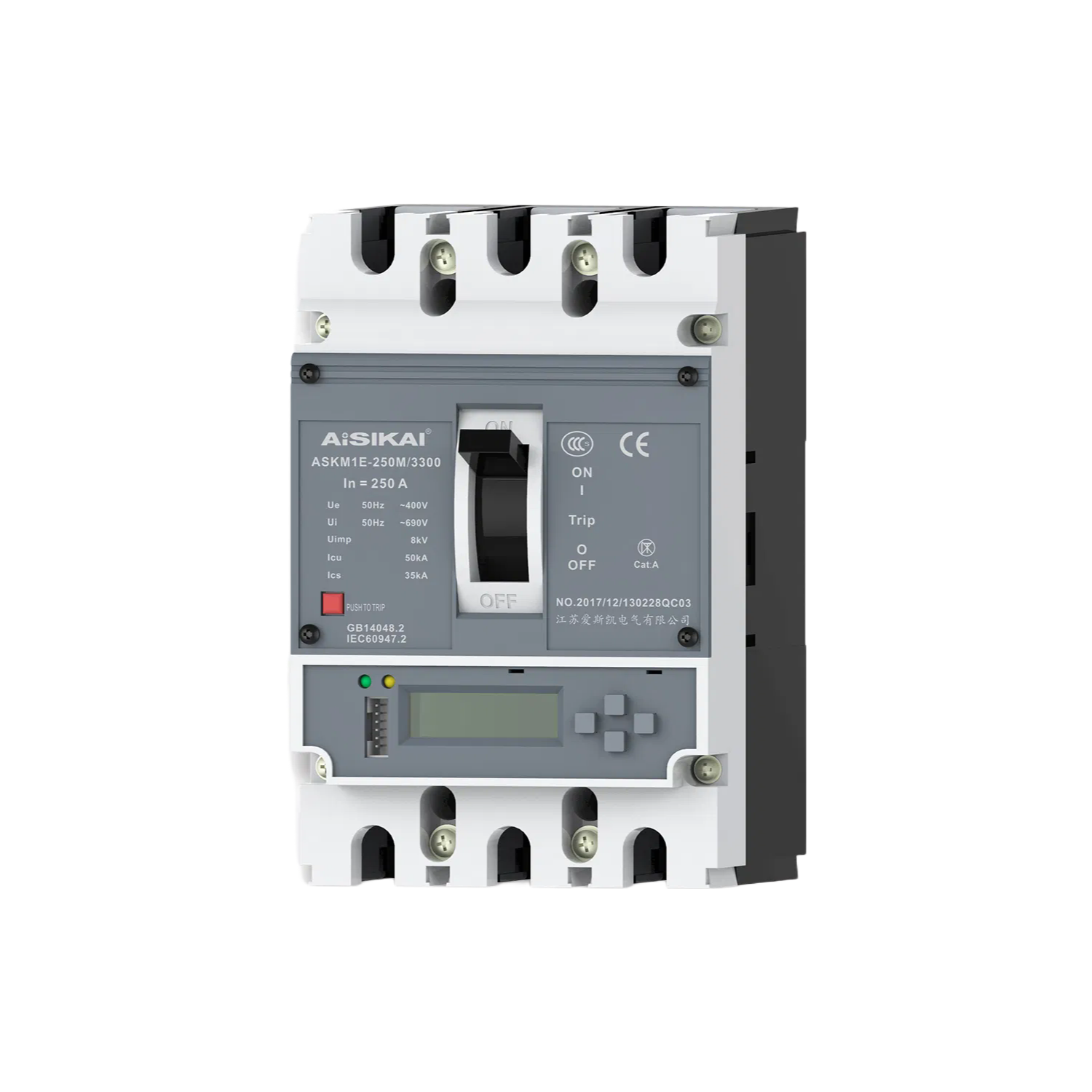 4 Pole 315A Thermomagnetic MCCB Circuit Breaker CE Certified for Industrial Power Protection