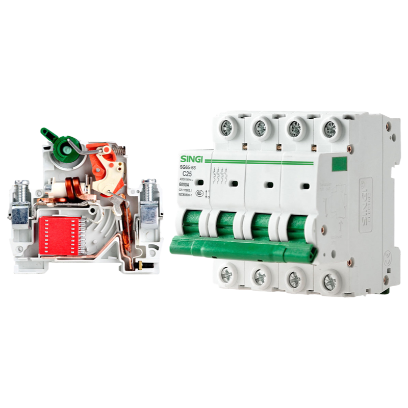 SG65-63 6A to 63A Low Voltage Miniature Circuit Breaker MCB with 6KA Breaking Capacity