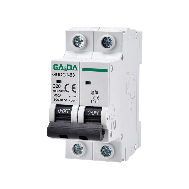 High Performance Solar System DC MCB 2 Pole Miniature Circuit Breaker for Overload Protection