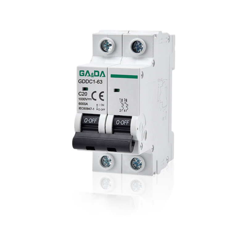 High Performance Solar System DC MCB 2 Pole Miniature Circuit Breaker for Overload Protection
