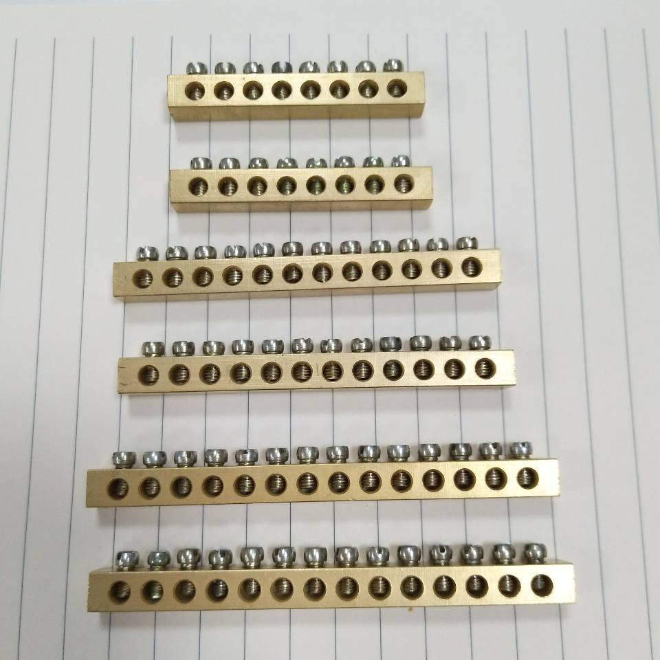 Factory Supply Rectangular Brass Terminal Strips with 2-24 Holes Configuration
