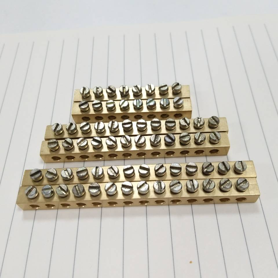 Factory Supply Rectangular Brass Terminal Strips with 2-24 Holes Configuration