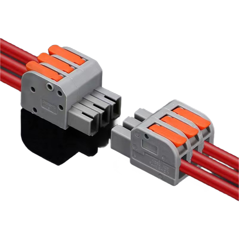 High Current 32A 250V/600V Push-in Terminal Block with 3 Pin Compact Design