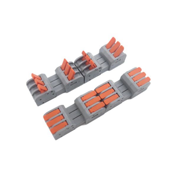 High Current 32A 250V/600V Push-in Terminal Block with 3 Pin Compact Design
