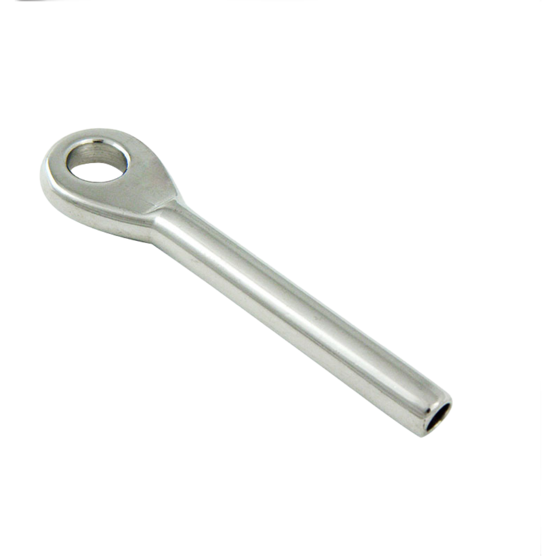 Durable 304/316 Stainless Steel Swage Eye Terminal for Sailboats and Cable Railings