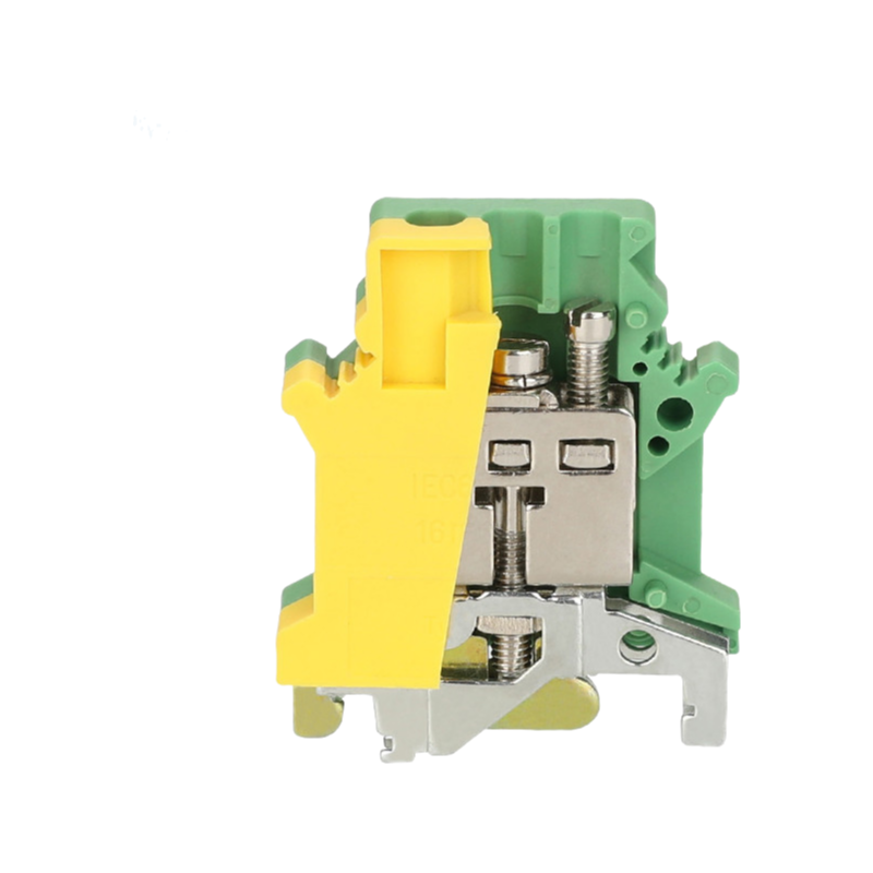 JUSLKG 16N DIN Rail Ground Terminal Block 4-16mm² Screw Clamp Electrical Connector