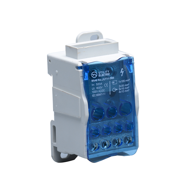 JUT11-500 High-Current Brass Power Distribution Terminal Block - UL/VDE/CE Certified One-in-Multiple-Out Junction Box Connector