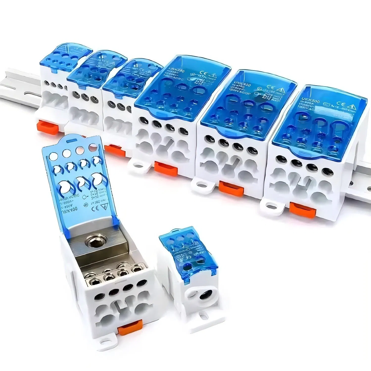 JUT11-500 High-Current Brass Power Distribution Terminal Block - UL/VDE/CE Certified One-in-Multiple-Out Junction Box Connector