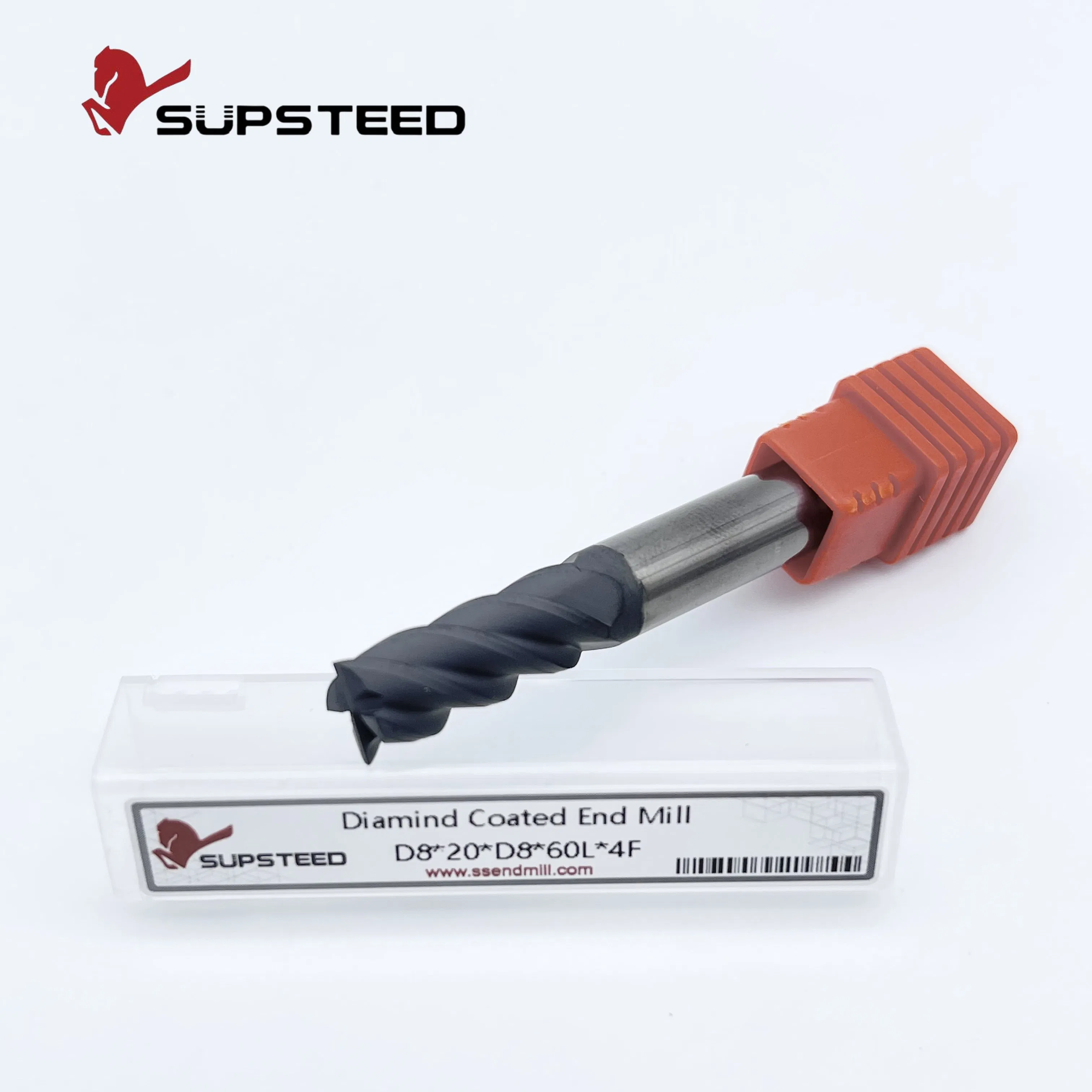 4 Flutes CVD Diamond Coated End Mill for Graphite & Carbon Fiber Cutting | CNC Milling Tool