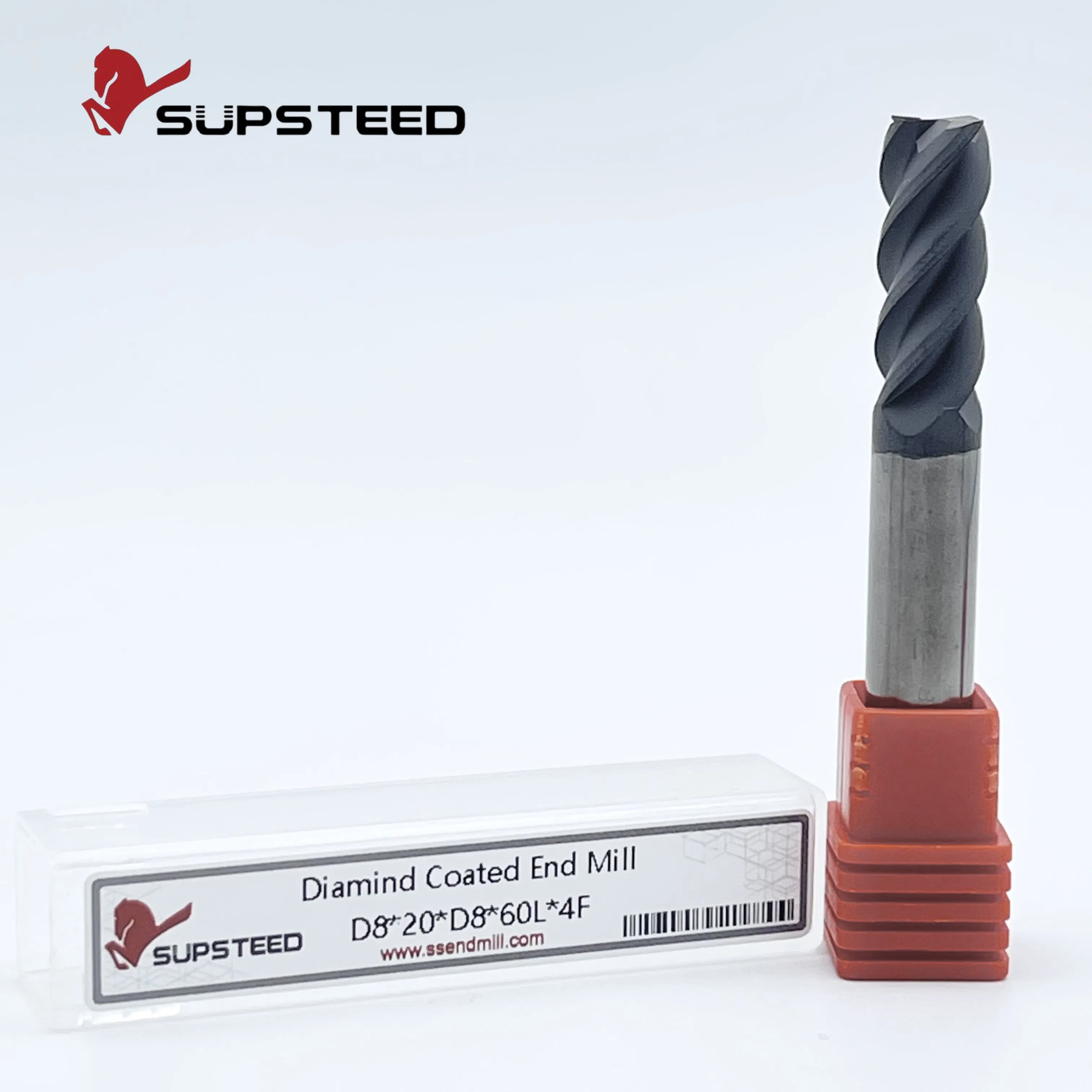 4 Flutes CVD Diamond Coated End Mill for Graphite & Carbon Fiber Cutting | CNC Milling Tool