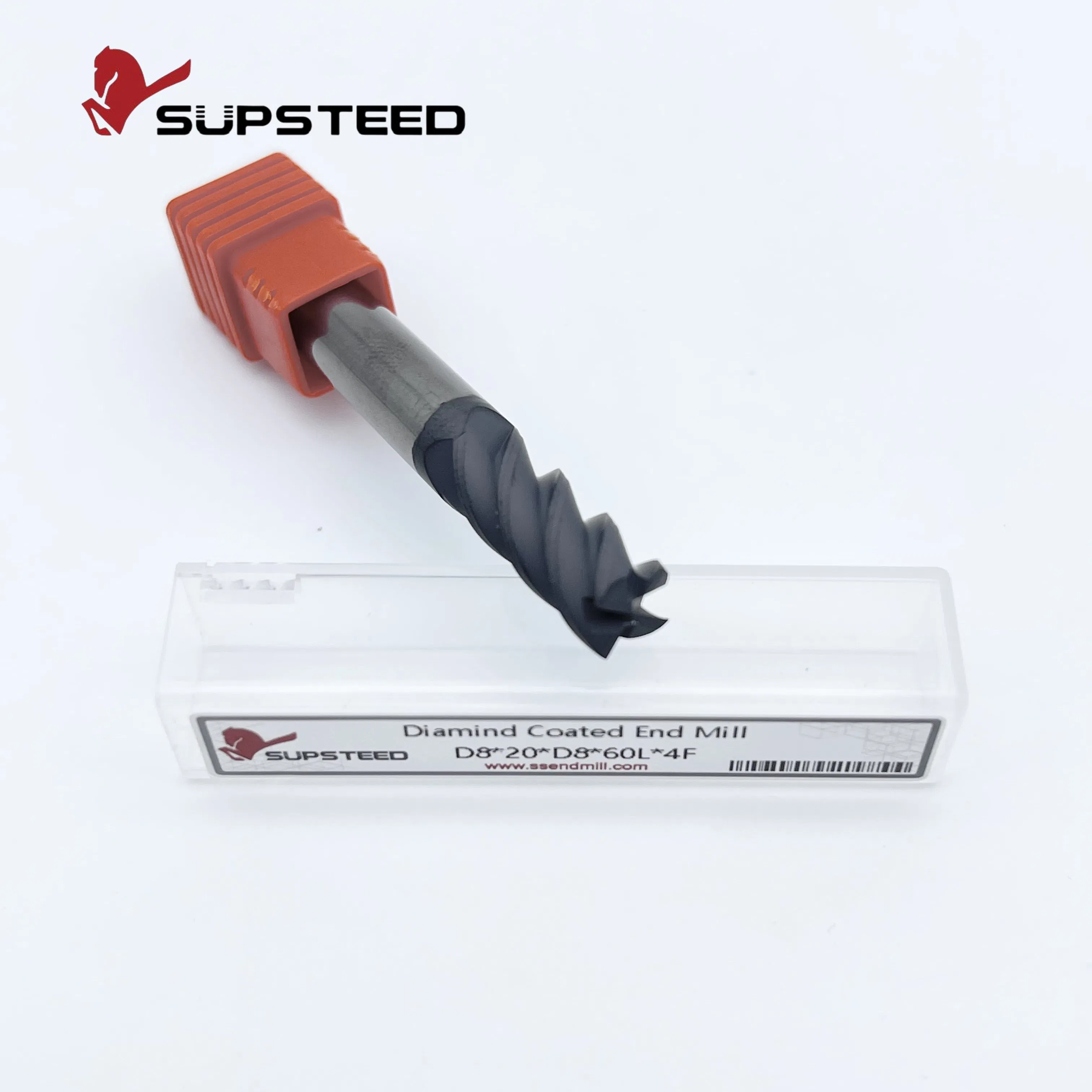 4 Flutes CVD Diamond Coated End Mill for Graphite & Carbon Fiber Cutting | CNC Milling Tool