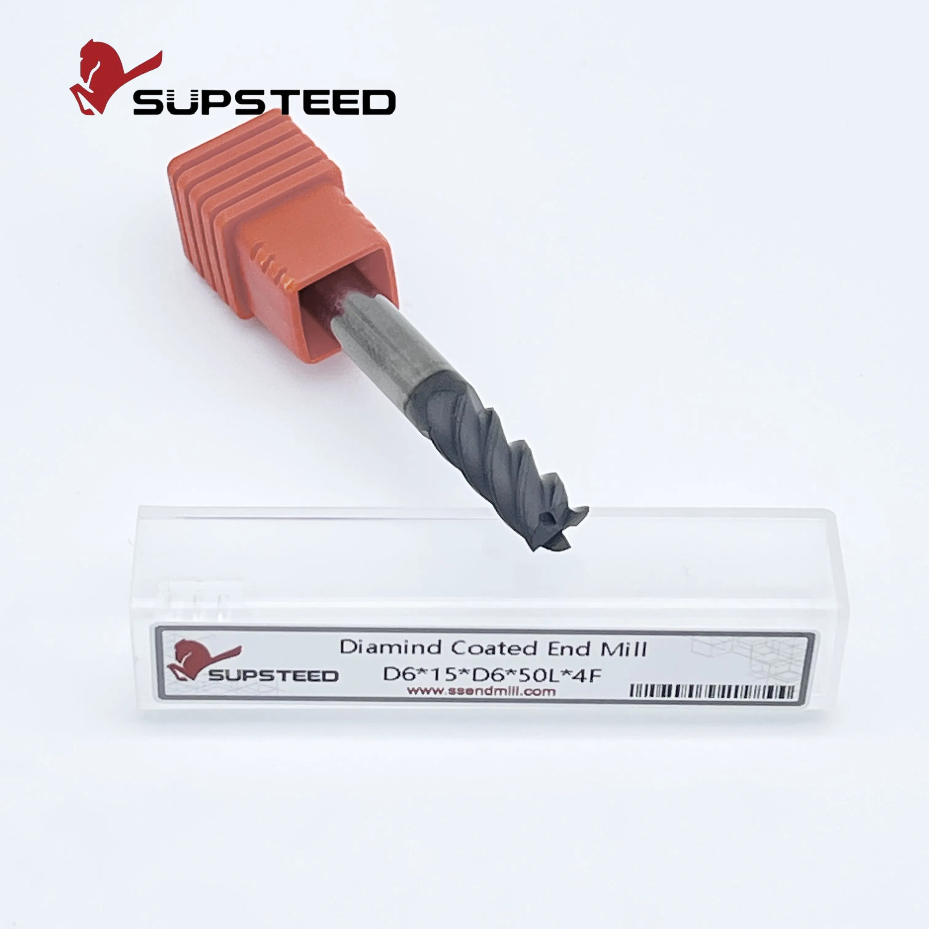 4 Flutes CVD Diamond Coated End Mill for Graphite & Carbon Fiber Cutting | CNC Milling Tool