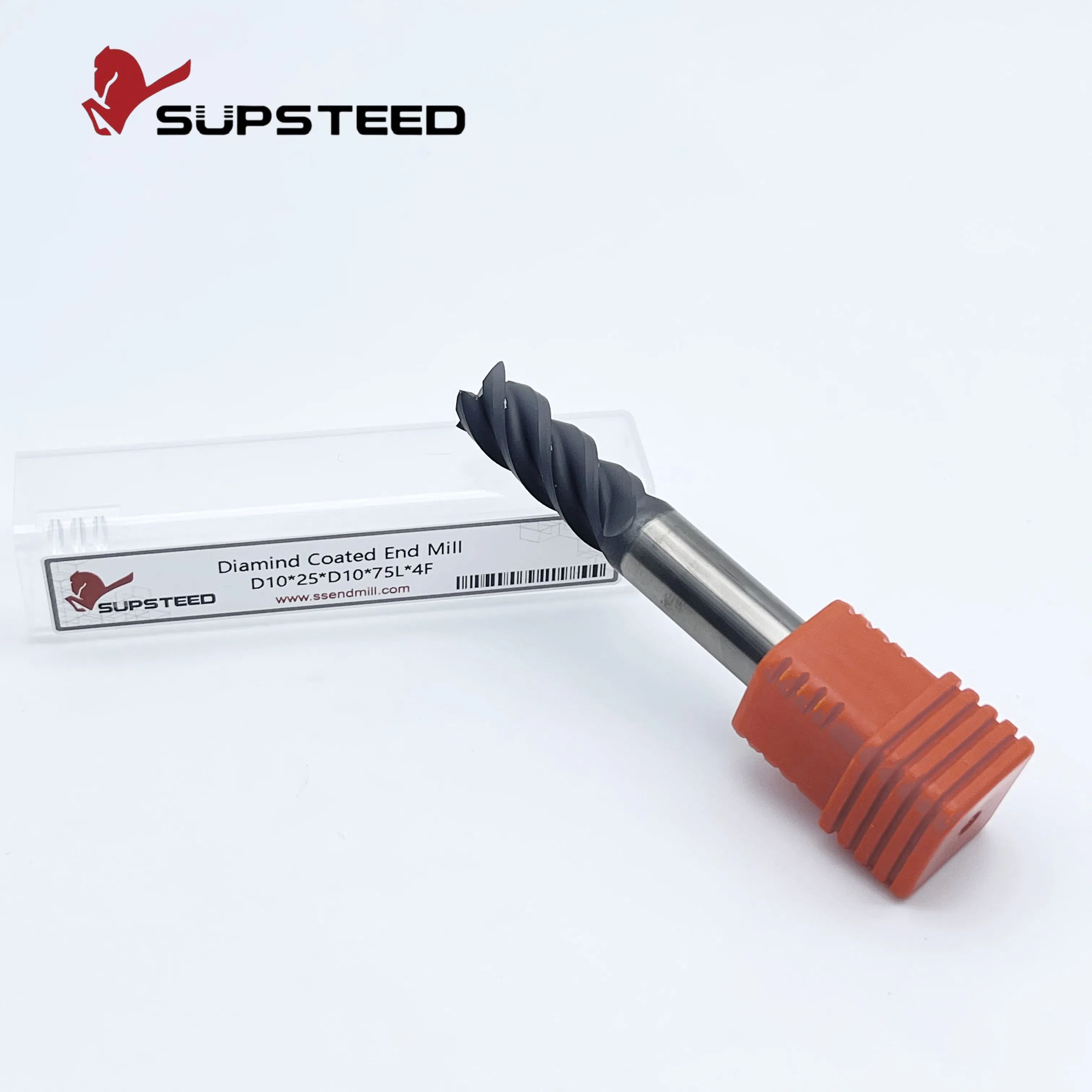 4 Flutes CVD Diamond Coated End Mill for Graphite & Carbon Fiber Cutting | CNC Milling Tool