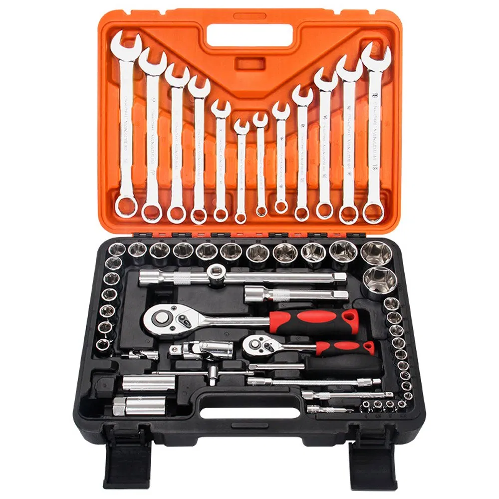 37PC CR-V Steel Box Wrenches Set - Professional Vehicle Auto Repair Tool Kit with Screwdrivers
