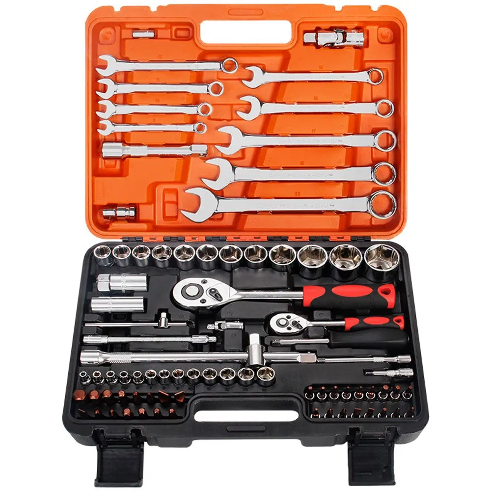 37PC CR-V Steel Box Wrenches Set - Professional Vehicle Auto Repair Tool Kit with Screwdrivers