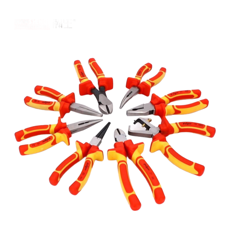 Professional VDE Insulated Pliers Set - 6/7/8 Inch Chrome Vanadium Steel Hand Tools for Electricians