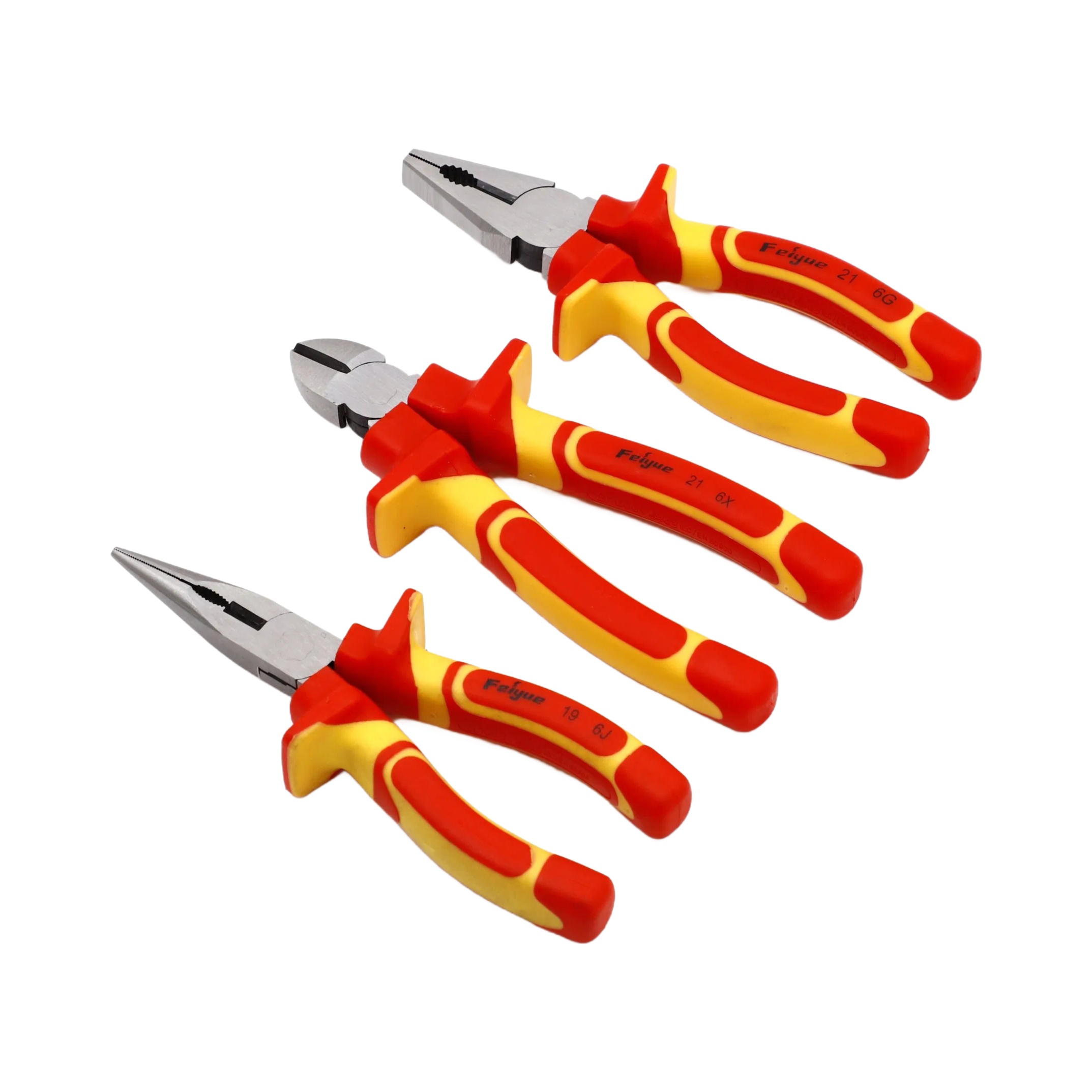 Professional VDE Insulated Pliers Set - 6/7/8 Inch Chrome Vanadium Steel Hand Tools for Electricians