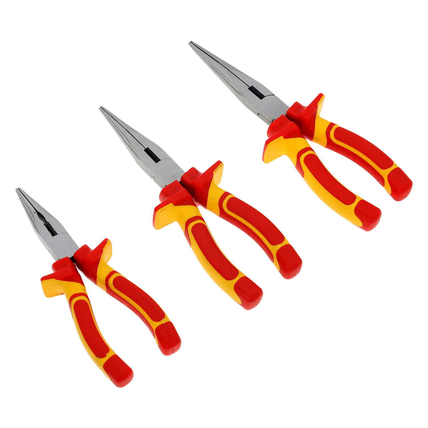 Professional VDE Insulated Pliers Set - 6/7/8 Inch Chrome Vanadium Steel Hand Tools for Electricians