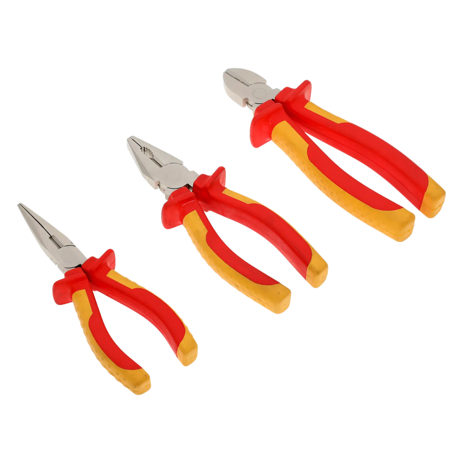 Professional VDE Insulated Pliers Set - 6/7/8 Inch Chrome Vanadium Steel Hand Tools for Electricians