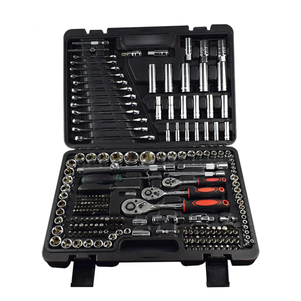 218 PCS Professional Automotive Tool Set - CR-V Steel Ratchet Sockets & Wrenches Kit for Car Motorcycle Bicycle Repair