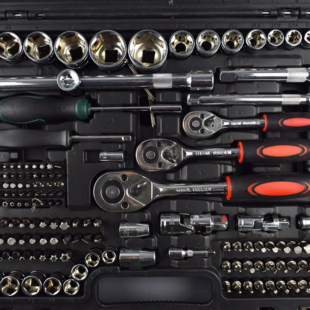 218 PCS Professional Automotive Tool Set - CR-V Steel Ratchet Sockets & Wrenches Kit for Car Motorcycle Bicycle Repair