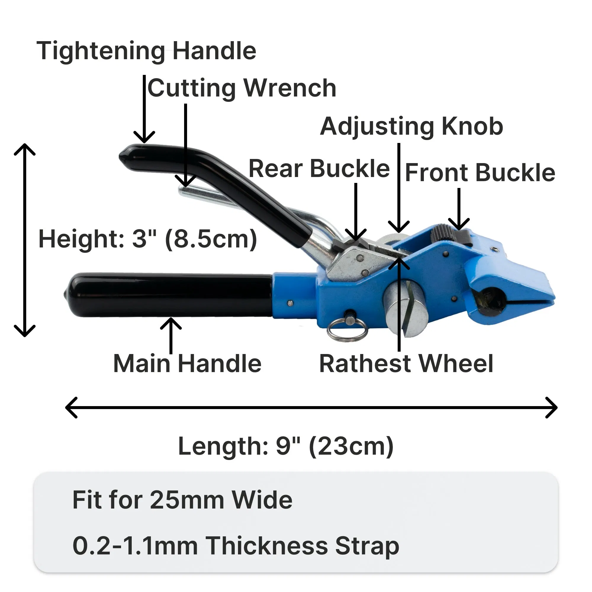 Professional Stainless Steel Strapping Tool - Manual Band Cutter & Fastener for Industrial Use