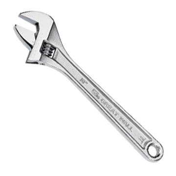 6''/8''/10''/12'' Adjustable Wrench Spanner - Heavy Duty Chrome Vanadium Hand Tool