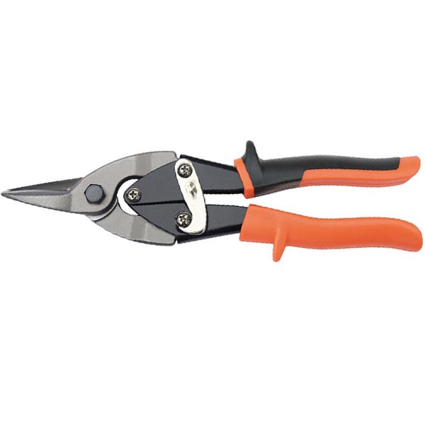Professional Aviation Snips - 10 Inch Straight Cut Yellow Handle High Carbon Steel Shears