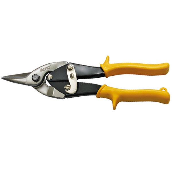 Professional Aviation Snips - 10 Inch Straight Cut Yellow Handle High Carbon Steel Shears