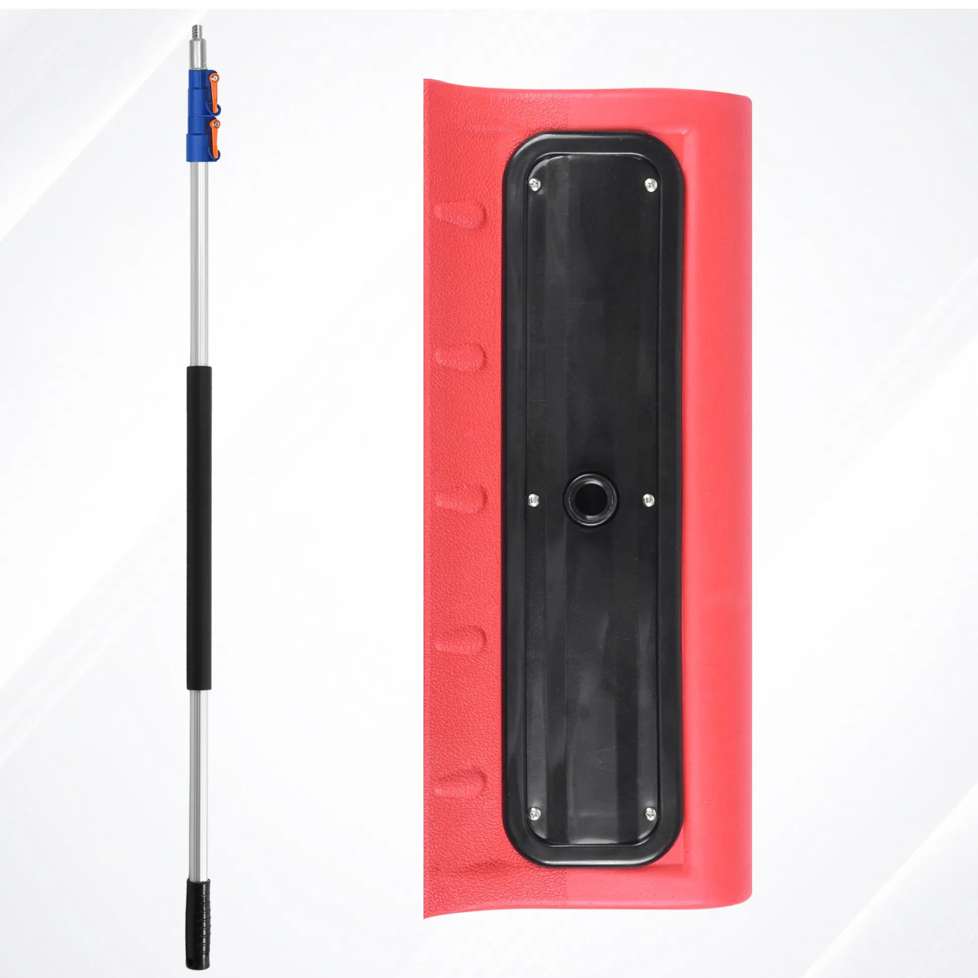 Durable Snow Pusher Shovel with Plastic Brush Head and Metal Handle - Customizable