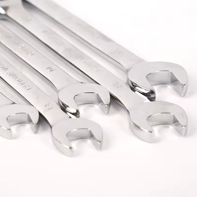 12-Piece Professional Chrome Plated Steel Wrench Set for Industrial and Home Repair
