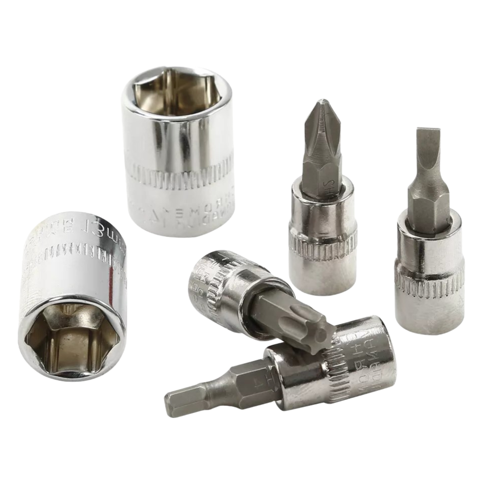 Premium 1/4 Inch Drive Socket Set with Extension Bars and Universal Joint for Mechanics