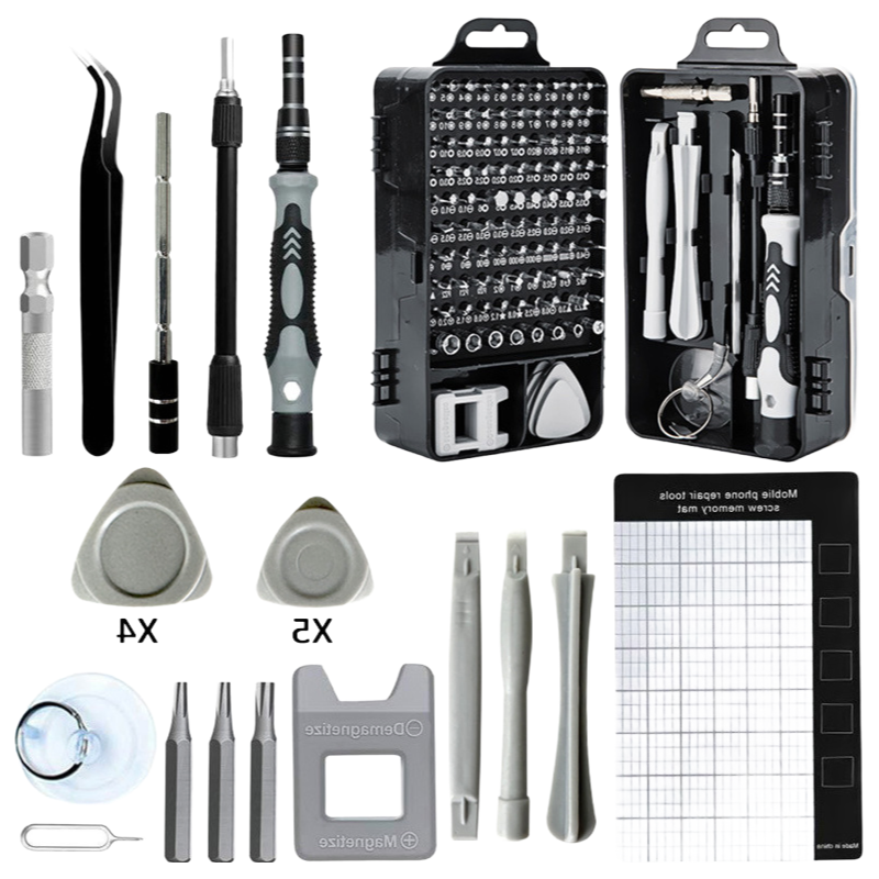 Professional 115 in 1 Precision Screwdriver Set for Electronics Repair - Chrome Vanadium Steel Tools