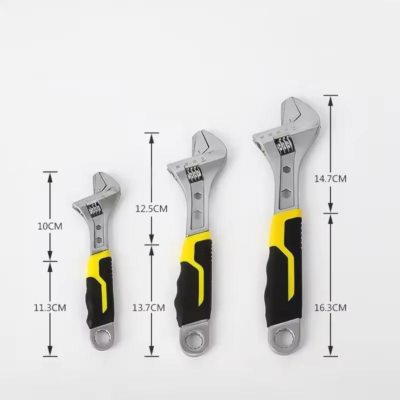 Customizable Adjustable Wrench Set - Chrome Plated Industrial Grade Hand Tools