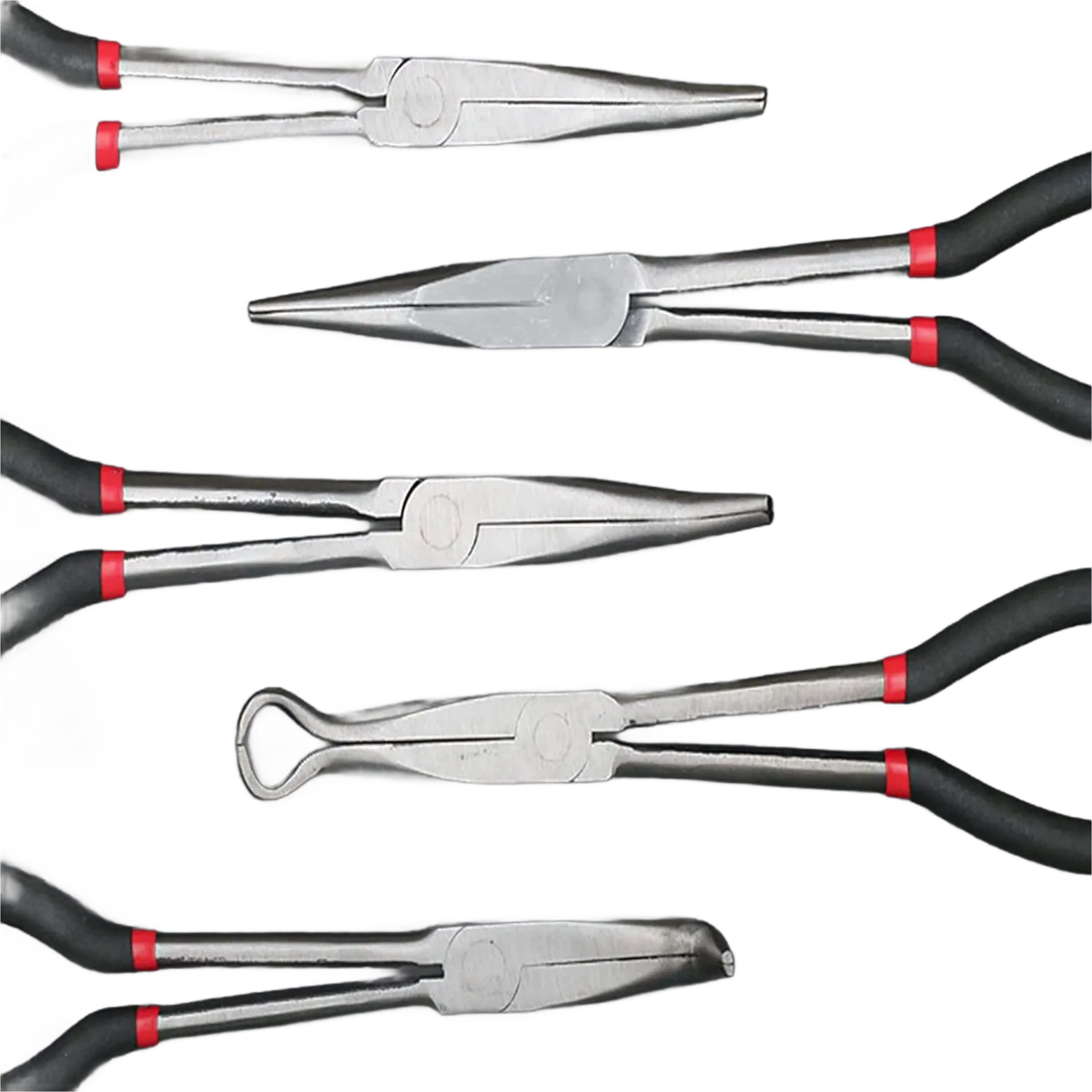 Professional 5-Piece 11-Inch Long Needle Nose Pliers Set for DIY and Industrial Use