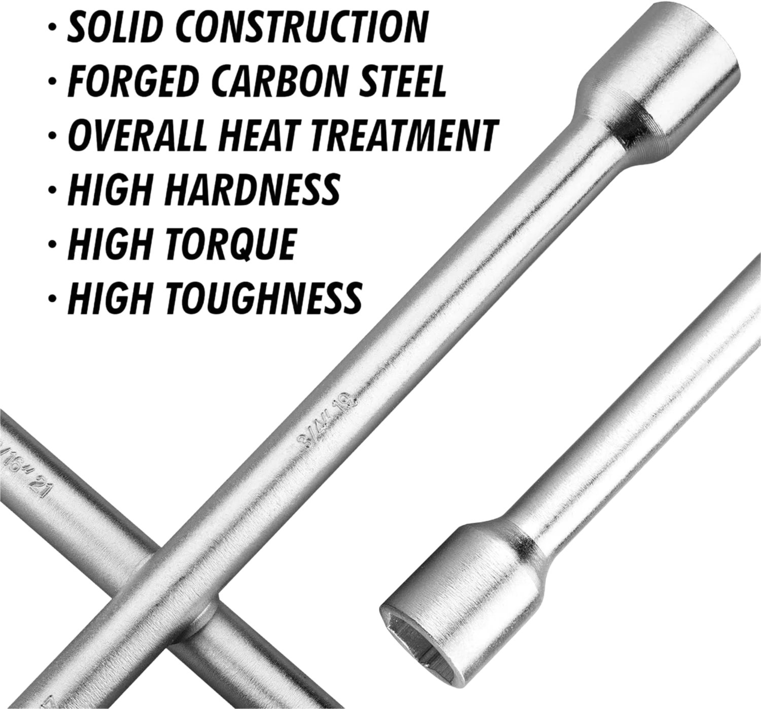 14 Inch Heavy Duty Universal 4 Way Lug Wrench - OEM Carbon Steel Tire Tool