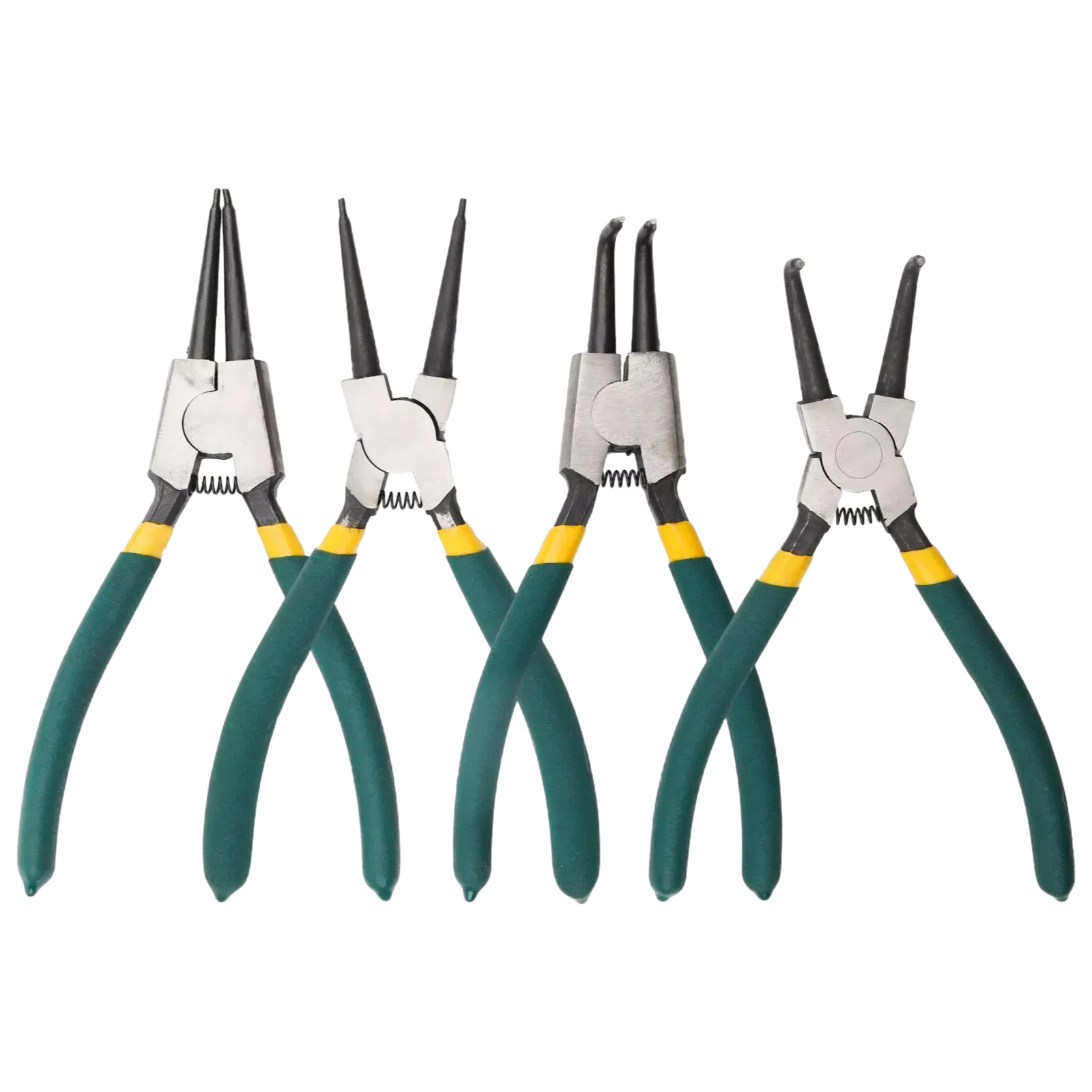 Professional 7-Inch CR-V Snap Ring Pliers Set - 4PC Internal/External Circlip Pliers for Automotive Repair
