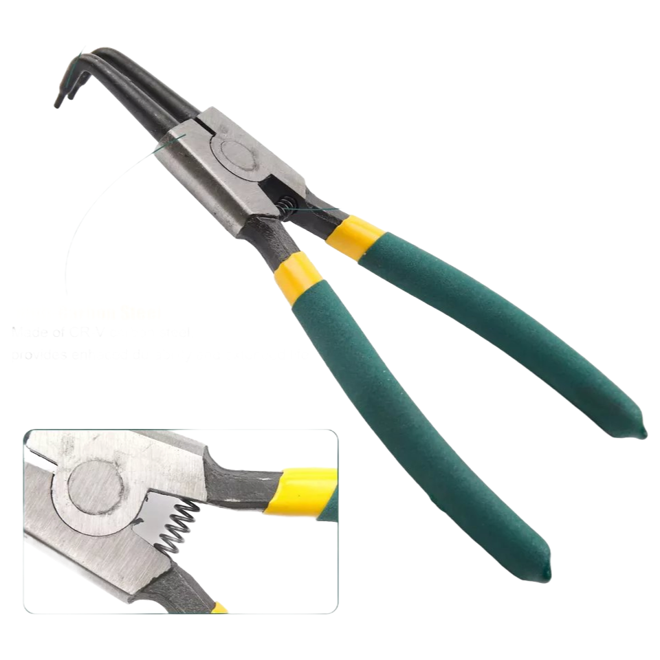 Professional 7-Inch CR-V Snap Ring Pliers Set - 4PC Internal/External Circlip Pliers for Automotive Repair