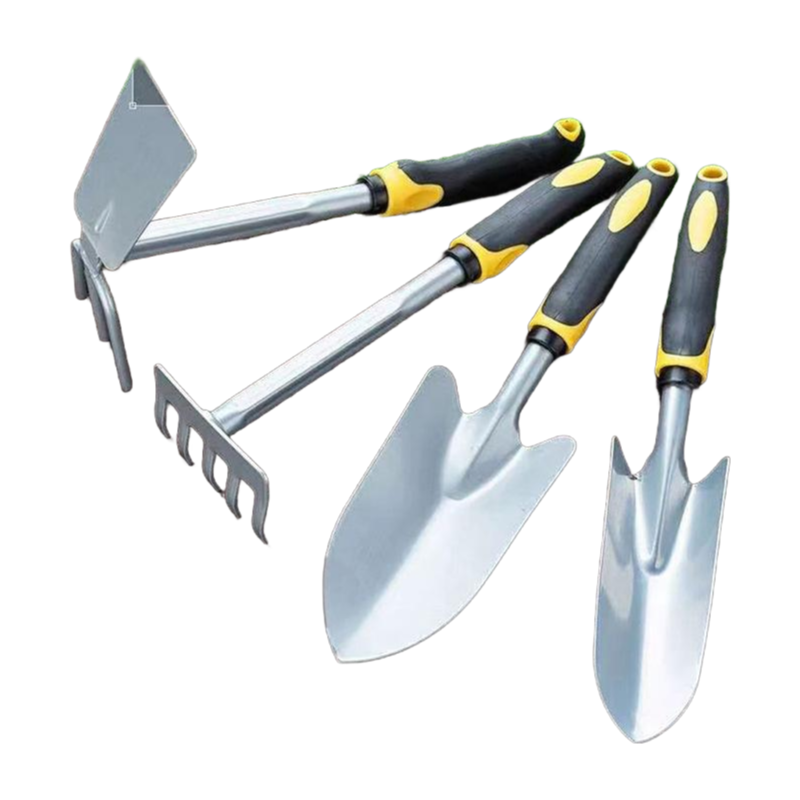 4-Piece Stainless Steel Gardening Tool Set for Planting, Weeding & Vegetable Gardens