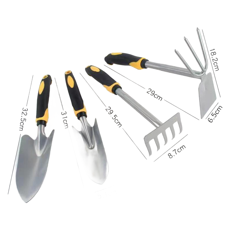 4-Piece Stainless Steel Gardening Tool Set for Planting, Weeding & Vegetable Gardens