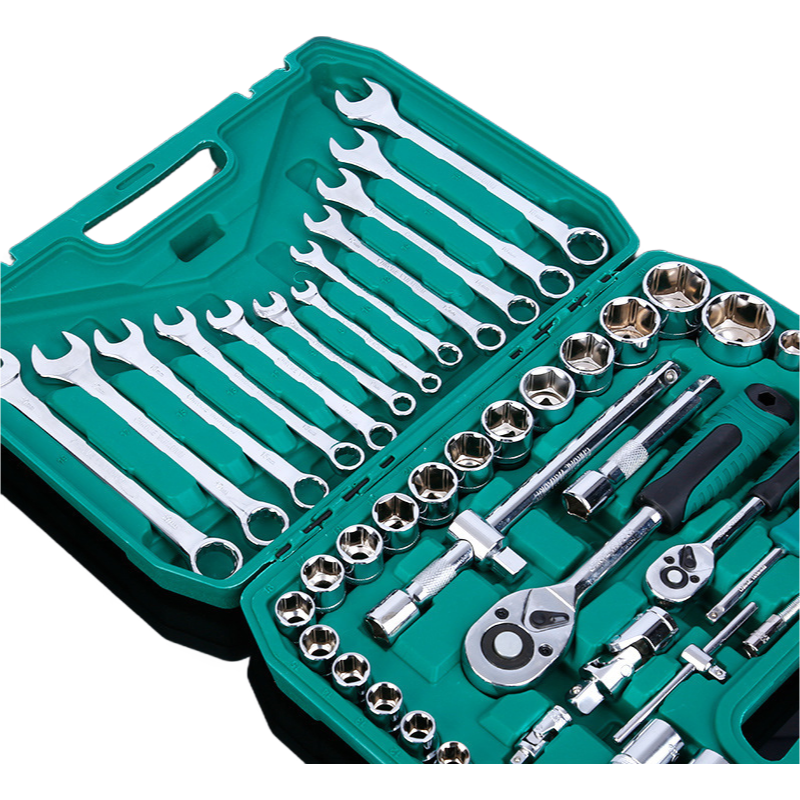 61-Piece Chrome Vanadium Steel Ratchet Wrench Set - Professional Auto Repair Tool Kit