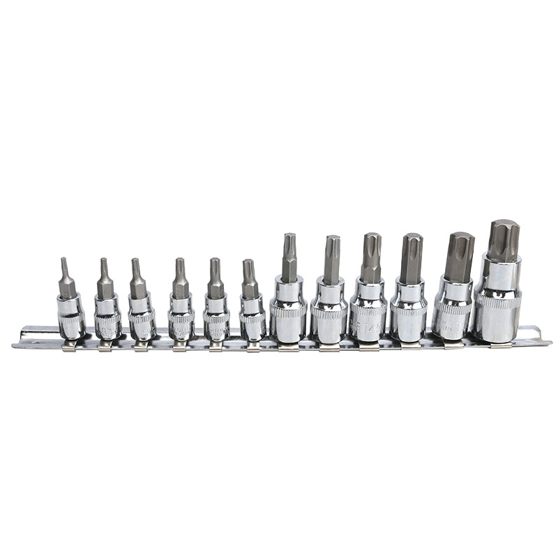 10 PCS 3/8" Drive Hex Bit Socket Set (FST-72) - SAE & Metric Sizes for Professional Mechanics
