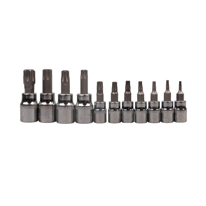 10 PCS 3/8" Drive Hex Bit Socket Set (FST-72) - SAE & Metric Sizes for Professional Mechanics