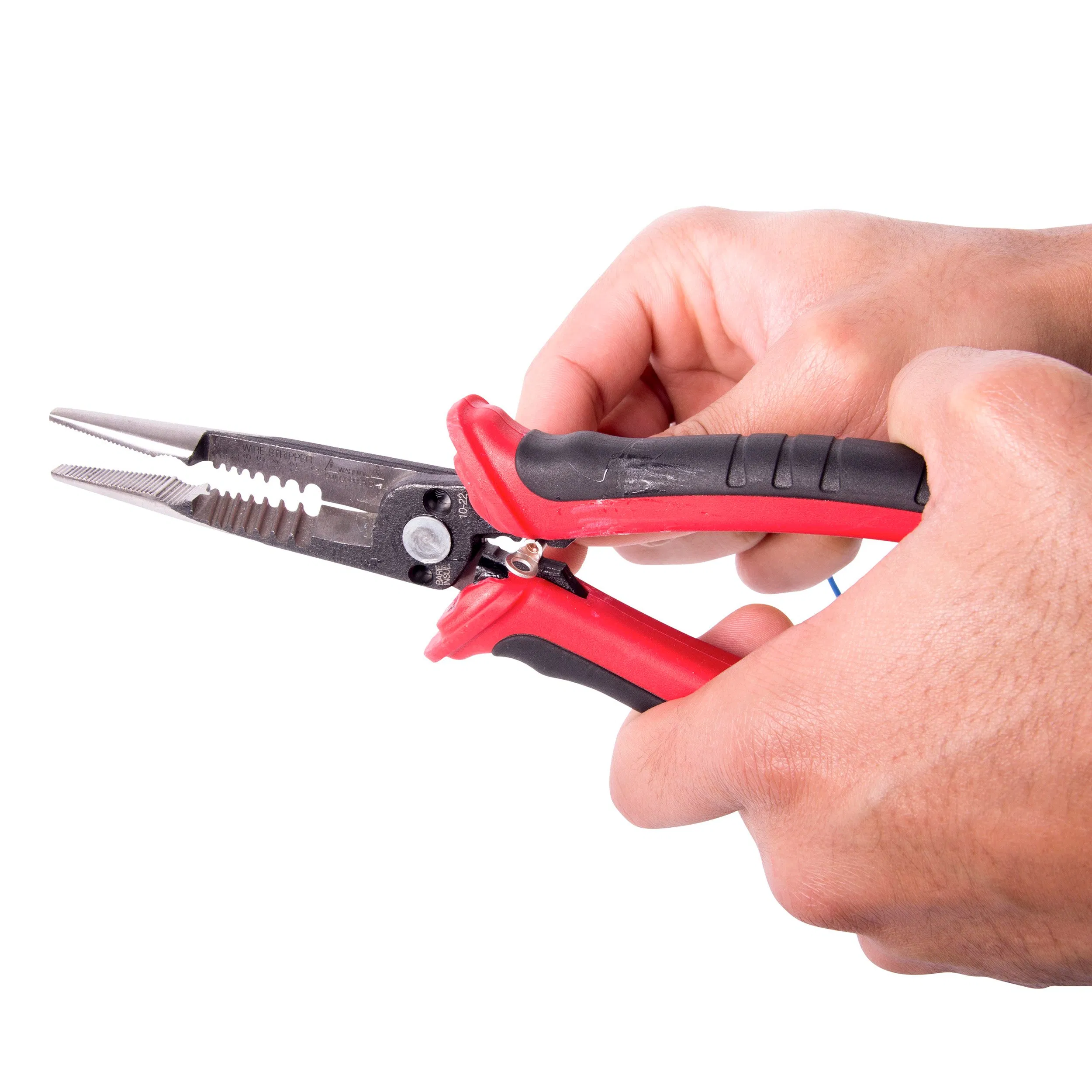 Professional OEM Long Nose Wire Strippers Pliers for Cutting and Stripping Solid/Stranded Wires